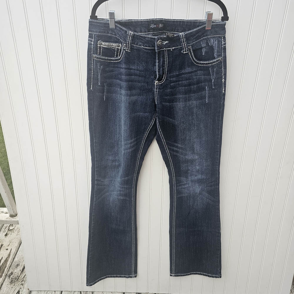 Love Nation Boot Dark Blue Jeans Womens  Size 12 - Picture 3 of 4